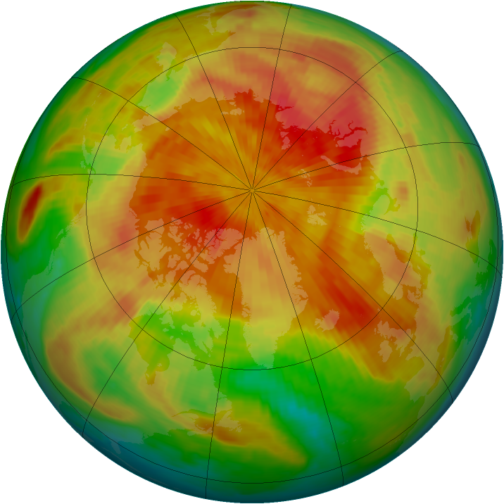 Arctic ozone map for 16 April 1999